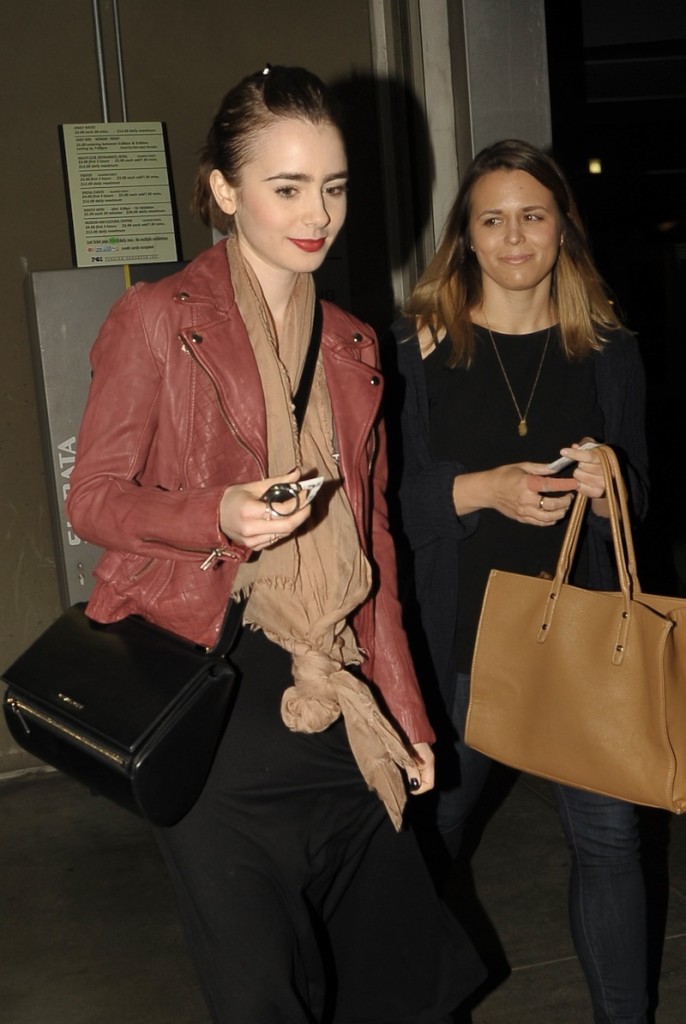 Actress Lily Collins at the movies